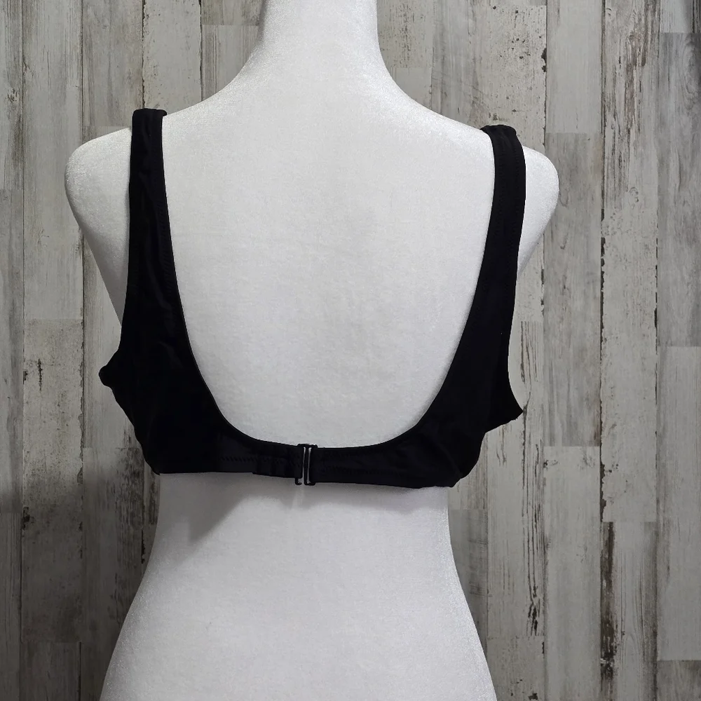 Aerie Black Scoop Plunge Bikini Swim Top Size XL